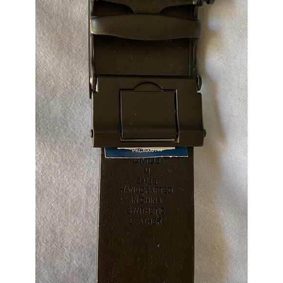 Kenneth Cole Men's 34/35MM Wide Adjustable Belt with Track Lock Black - Picture 2 of 2